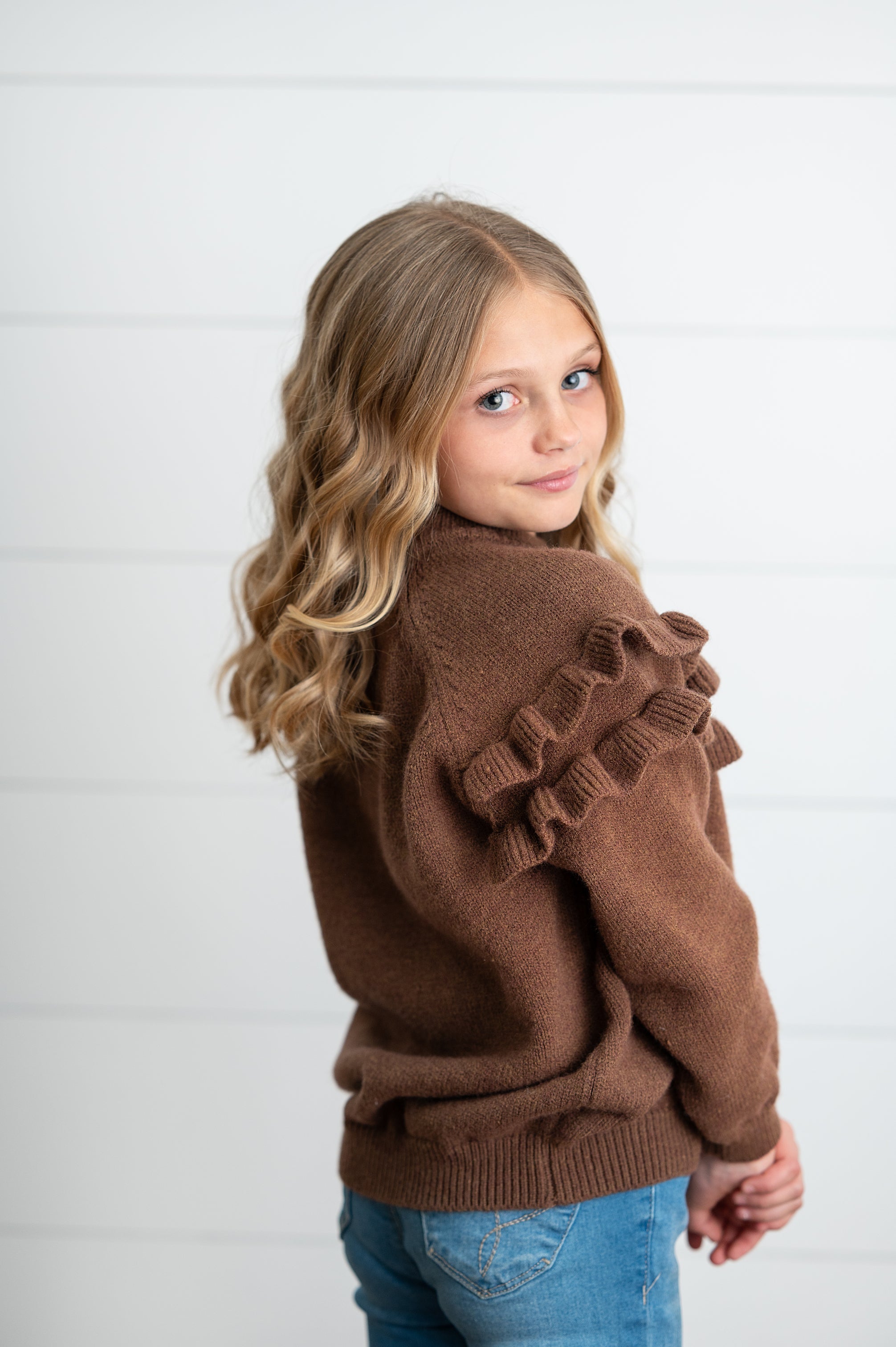 Chocolate Ruffle Sweater